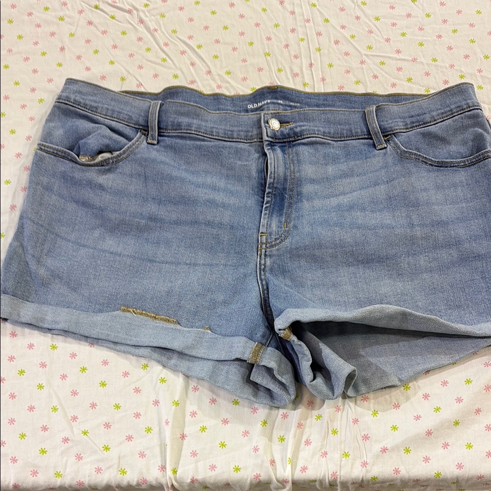 Old Navy Blue Jean Shorts Distressed Cut-Off Style